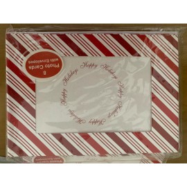 Gartner Studios Candy cane Sparkling Striped Photo Christmas Cards 8 count pack; 5 packs