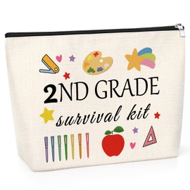 2nd Grade Teacher Gifts Cosmetic Bag Appreciation Thank You Back to School for 2nd Grade Teachers Toiletry Bag Birthday Christmas Graduation Presents for Colleague Friend Travel Makeup Pouch