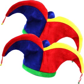 COHEALI 2pcs Funny Clown Hat Jester Costume Hat Multicolor Funny Jester Hat Clown Hat for Mardi Gras Festival Party