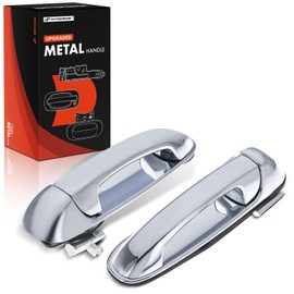 A-Premium Upgraded Metal Exterior Door Handles Compatible with Dodge Ram 1500 2500 3500 2003-2009, Dakota 2005-2010 & Mitsubishi Raider 2006-2009 & Ram Dakota, Chrome, 2-PC Set, Rear Left and Right