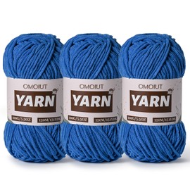 3 Packs Plush Chenille Chunky Crochet Yarn - Baby Yarn for Crocheting Soft - Velvet Yarns Knitting for Blankets Crafts - Fluffy Amigurumi Yarns 300g / 393yd (3 Blue)