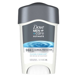 DOVE MEN + CARE Clinical Protection Antiperspirant Clean Comfort Stick for Men 96-Hour Sweat and Odor Protection Clinical Strength Antiperspirant with 1/4 Moisturizing Cream 1.7 oz