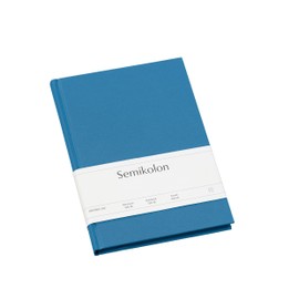 Semikolon Classic 364087 Notebook A5 Lined 176 Pages Cream White Paper Bookmark Azzurro Light Blue