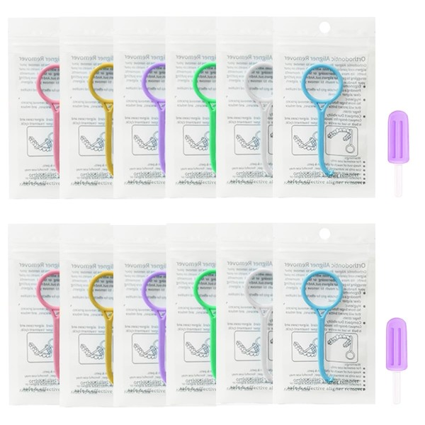 EAEDMY 12PCS Clear Aligner Removal Tools with 2 PCS Aligner