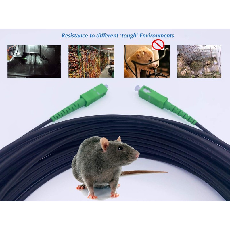 Elfcam - Armored Fiber Optic Cable SC/APC to SC/APC Simplex