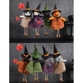 ハロウィン 吊り下げ人形 魔女 クロネコ パンプキン お化け 飾り インテリア ぬいぐるみ フィギュア かわいい人形 手芸 オブジェクト 4体セット