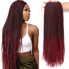 7 Packs Box Braids Crochet Braids Hair Extensions Kanekalon Synthetic Hair Crochet Hair Braids Hair Synthetic Hair for Braiding Crochet Hair Braiding Hair (35.6 cm)