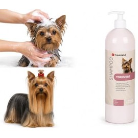 Flamingo Shampoo for Yorkshire Terriers and Other Long-Haired Breeds - 1L for Extended Care - Ideal for Yorkshire Terriers, Maltese, Shih Tzus, Lhasa