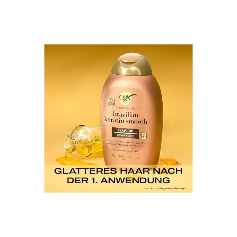 OGX Ever Straightening + Brazilian Keratin Smooth Shampoo, 385 ml