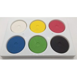 Lexicon Select 6 Watercolour Blocks & Palette for Kids with Colour Mixing Chart School Craft Paint