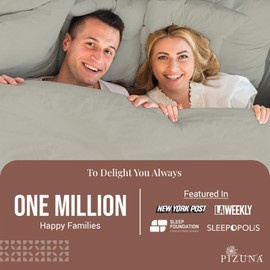 Pizuna Pure 100% Cotton Sheets RV Queen Size, Luxurious 400 Thread Count Long Staple Cotton Sateen Sheets RV Queen with 15" Deep Pocket (Combed Silver Cotton Sheets RV Queen)