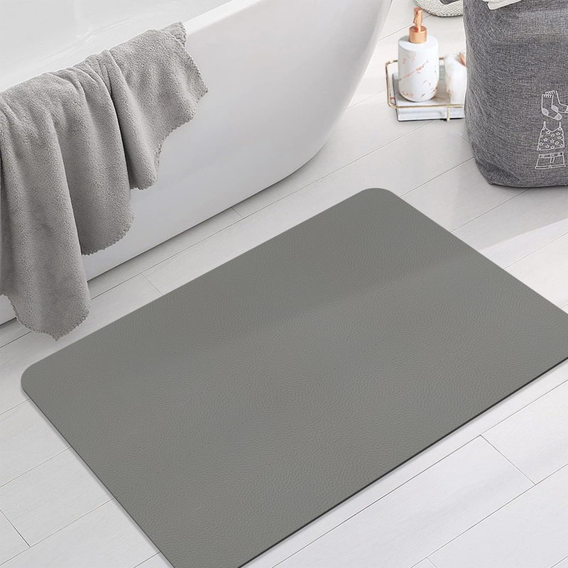 Bath Mat Super Absorbent Bathroom Mat, Rubber Non-Slip Ultra Thin