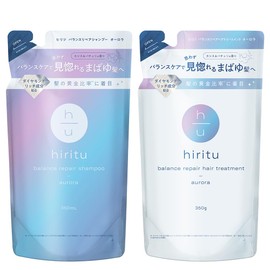 hiritu Balance Repair Shampoo & Hair Treatment, Aurora Refill Set, Best in the Series, Shiny Hair, Shimmering Hair, Luster, Paya Hair Control, Intensive Repair of Damaged Hair, PPT Cleaning