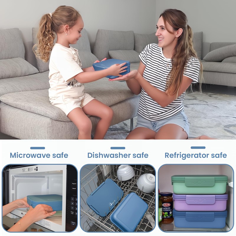 Bugucat Bento Lunch Box 1300ML - Leak-Proof with 4 Compartments,
