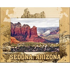 Saddle Mountain Souvenir Sedona Arizona Snoopy Rock Laser Engraved Wood Picture Frame Landscape (5 x 7)