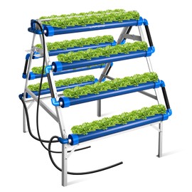 LAPOND A-Type Hydroponics Growing System Kit 72 Plant Sites,Food-Grade PVC-U Pipes Hydroponic Gardening System Grow Kit for Vegetables,Fruits and Herbs,Suitable for Indoor and Outdoor,All New Design
