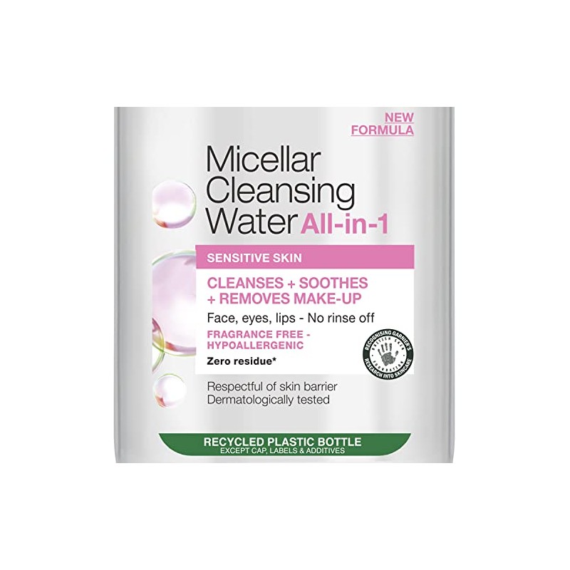 Garnier Agua Micelar Piel Sensible 700Ml 3 Onzas Líquidas (Paquete
