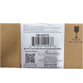 Stonebriar Tall 3 x 3 Inch 40 Hour Long Burning Unscented