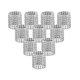 Napkin Rings, Silver Bling Rhinestone Diamond Napkin Rings Buckles for Table Decorations, Wedding, Dinner,Party, DIY Decoration,Set of 100