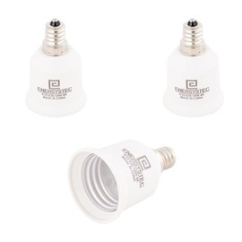 E ENERSYSTEC E12 to E26 Converter E12 Chandelier Light Socket to Medium E26 E27 Adapter, Candelabra E12 to Screw in E26 Socket Converter Bulb Base Adapter, E12-E26 Regular LED Light Bulb Base, 3 Pack