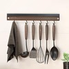 CAUSXIAOFA Hanging Pot Rack, Aluminum Walnut Wood, No Drill |