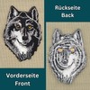 Wolf Head Black Grey Iron On Sew On Patch Iron-On