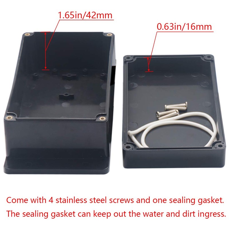 Raculety Project Box ABS Black Electrical Boxes IP65 Outdoor Waterproof