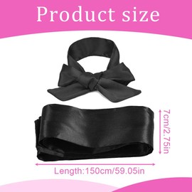 GXGM Satin Blindfold, Soft Sleep Mask, Adjustable Eye Cover, Travel Eye Mask, Satin Eye Mask for Women, Men, Adults, Couples (Black)