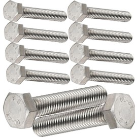 M8 x 70mm Hex Head Bolts Fully Threaded Made of A2 Stainless Steel (Pack of 10)