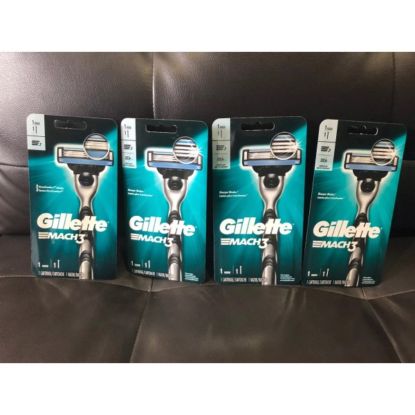 Gillette 4x. gillette mach3 men's razor New Sealed Pack.~1 Cartridges