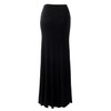 URBAN K Womens Basic Foldable High Waist Maxi Skirt Black