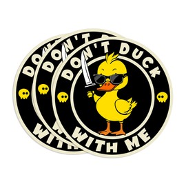 Set 3PCS - Don't Duck with Me Sticker Funny Cute Duck with Knife 3" Water Assistant, Vinyl Waterproof Die-Cut Sticker for Laptop, Water Bottle, Hard Hat, Helmet, Car, Phone (3 inches)