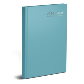 2025-2026 Bright Academic Hardback A5 Day to Page Diary Mid Year School teacher, Planner Year Organizer Lined Dairies (Sky Blue)
