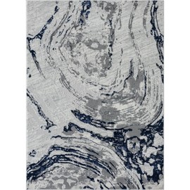 LUXE WEAVERS Marble Swirl Blue 4x5 Area Rug