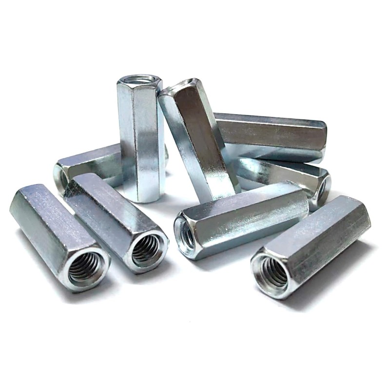 NIDAYE 10 Packs 3/8"-16 Rod Coupling Nuts, UNC Threaded Hex