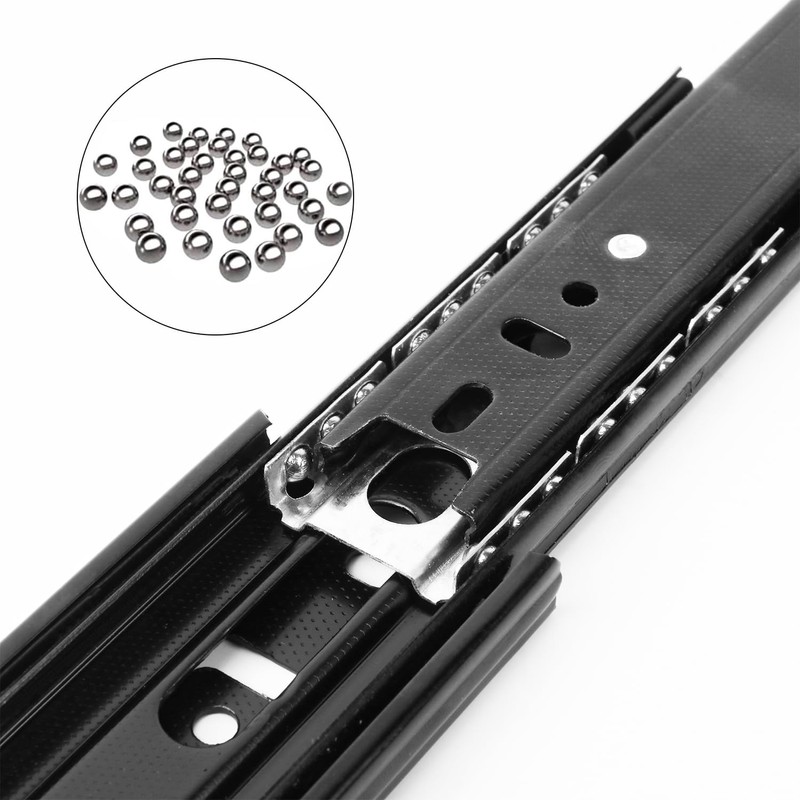 Biugaaufai 8 Pairs 8 Inch Black Full Extension Drawer Slides,
