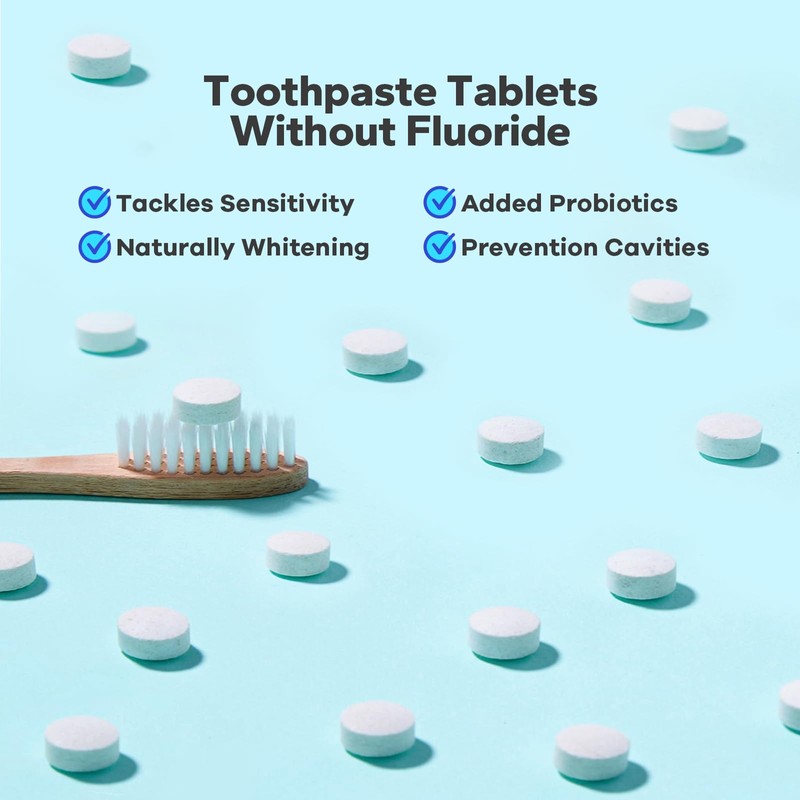 Smileshark Toothpaste Tablets (32 Count), Non Hydroxyapatite, Fluoride and Alcohol