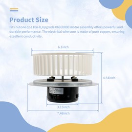 yrjns 0696B000 Motor Assembly Compatible with Nutone QT100 and QT110 Series Fans, Replaces for QT9093 Bathroom Fan Motor, QT-110N-B QT-100L QT110N Fan, JA2C394N