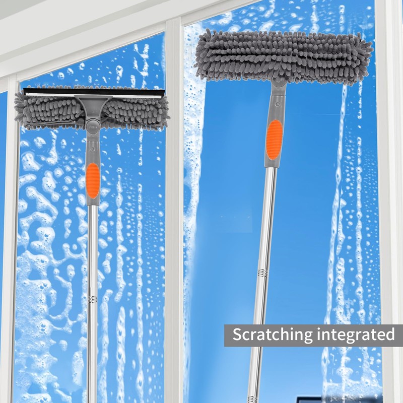 Professional 72'' Window Squeegee Cleaning Washing Tool/Kit with Extension Pole,