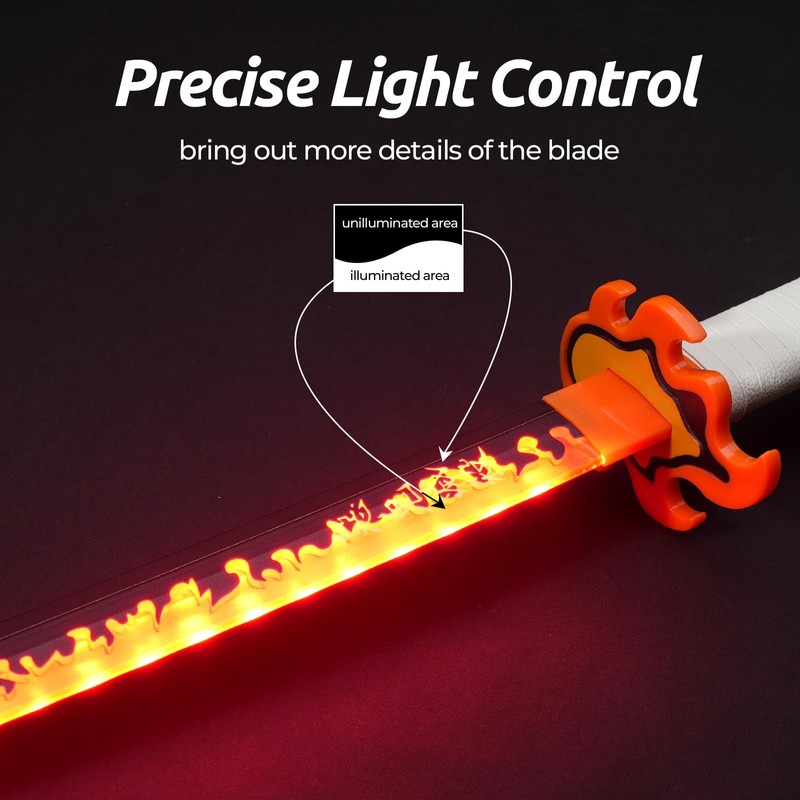 Zisu LED Glowing Anime Cosplay Sword Rengoku Sword - 40