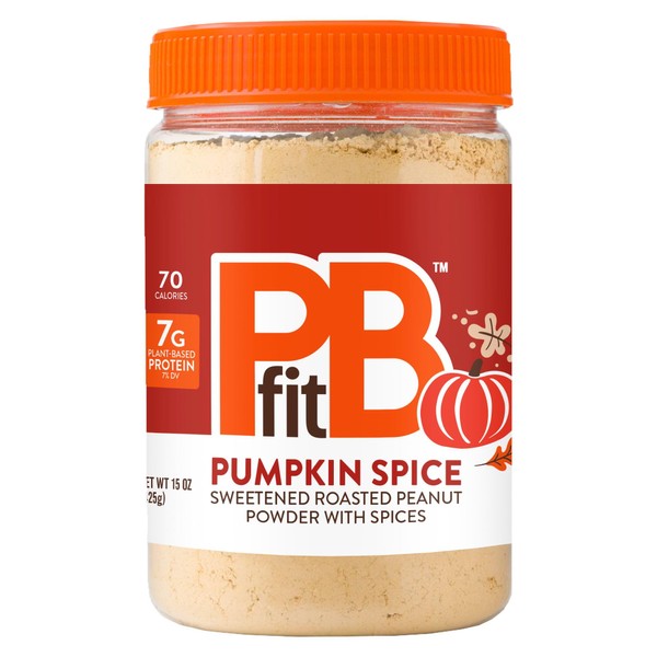 PBfit 15 Ounce Pumpkin Spice Peanut Butter Powder, Powdered Peanut