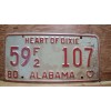 Vintage 1980 ALABAMA License Plate Antique Car Tag