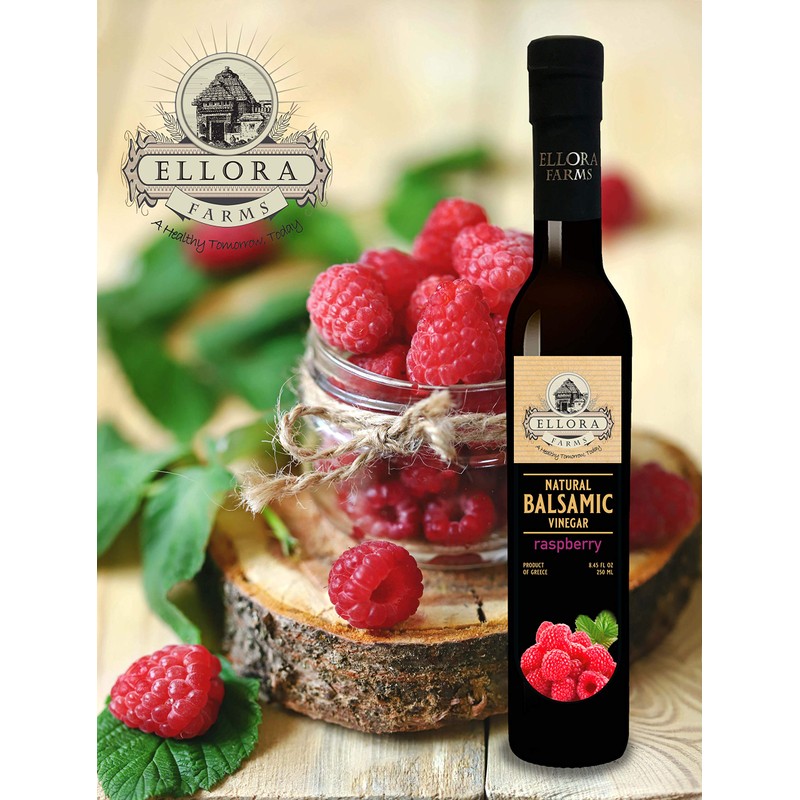 Ellora Farms, Fresh Raspberry Infused Thick Balsamic Vinegar, All Natural,