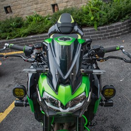 Motorcycle Windshield Deflector with Bracket Double Bubble Windscreen Fit for Z900 Z 900 2020 2021 2022 2023 2024 Wind Shield Screen Visor Flyscreen, Black