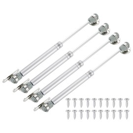 sourcing map 4Pcs Lid Support Hinge, 150N Gas Struts Soft Close Folding Lid Stay Hinges Automatic Slow Lowering Pneumatic Lid Buffer with Fixing Plate for Cabinet Closet Wardrobe