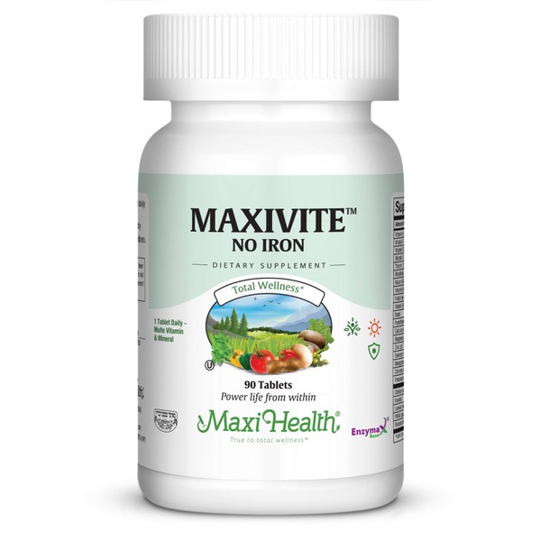 MaxiVite - No Iron - One a Day Multi Vitamin, 90 Tabs - Gluten Free - Kosher