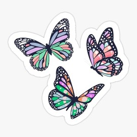 Butterflies Sticker | Vinyl | Decal for Car Window, Bumper, Laptop, Water Bottle, 5"
