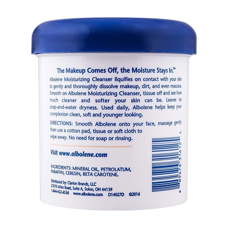 Albolene Moisturizing Cleanser & Makeup Remover Balm - Fragrance-Free Facial