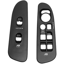 Bisel de panel de interruptor de ventana de puerta negra para conductor y pasajero para Dodge Ram 1500 2500 3500 para 2002-2010 (negro)