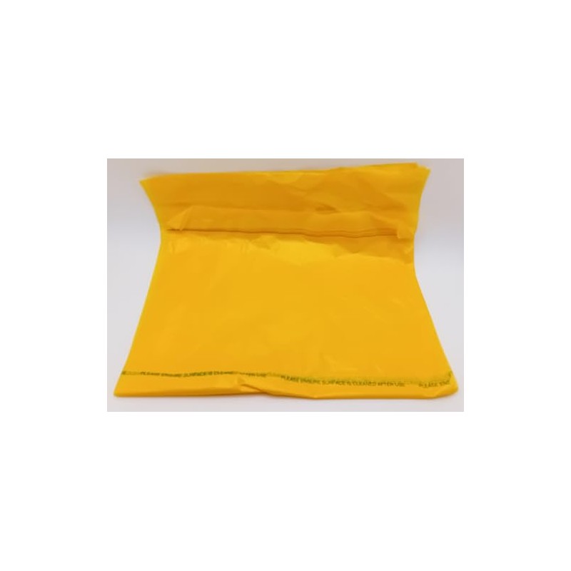 Yellow Polythene Clinical Disposable Bags 10.5" x 18" - Pack